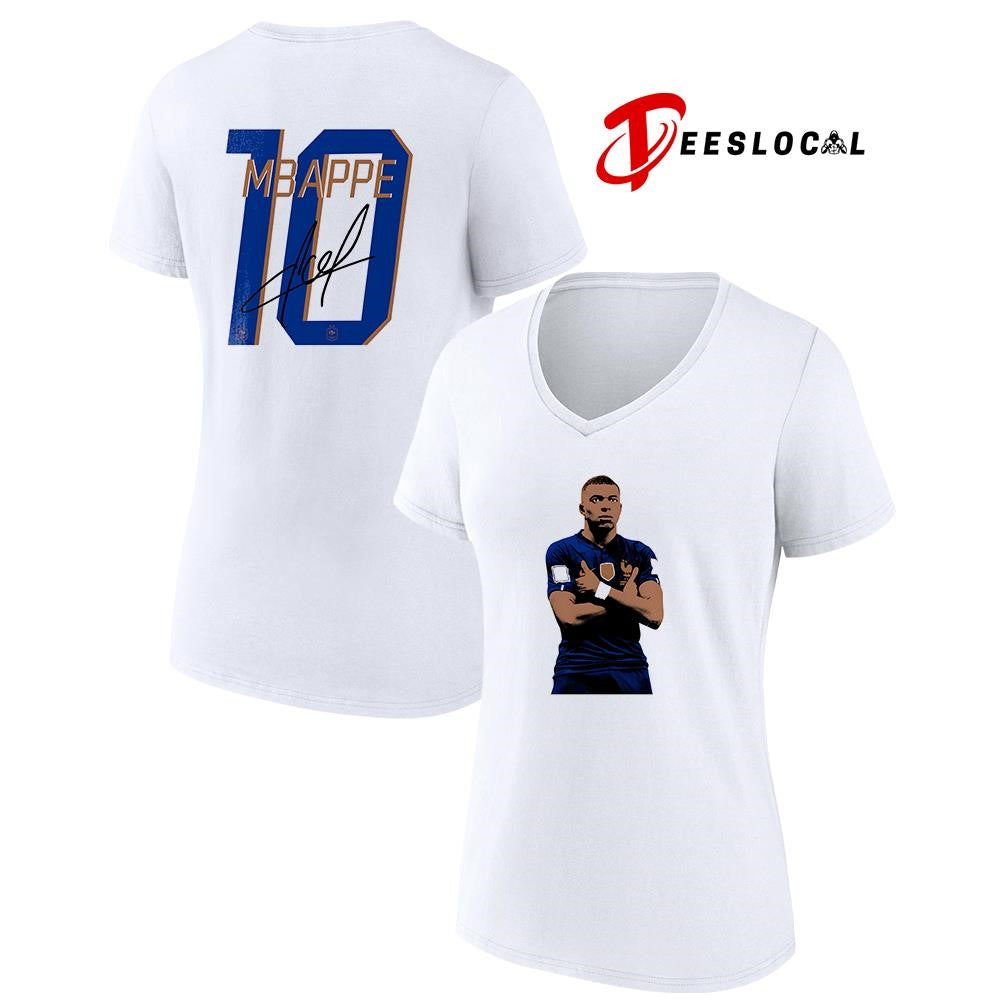 Mbappe World Cup name and number signature shirt