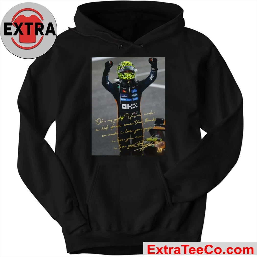 McLaren driver Lando Norris celebrates his victory in the 2025 Formula 1 World Championship Shirt