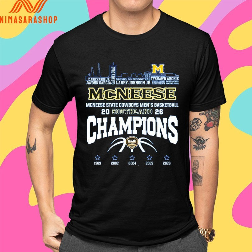 McNeese Mcneese State Cowboys Men’s Basketball Southland 2026 Champions Shirts