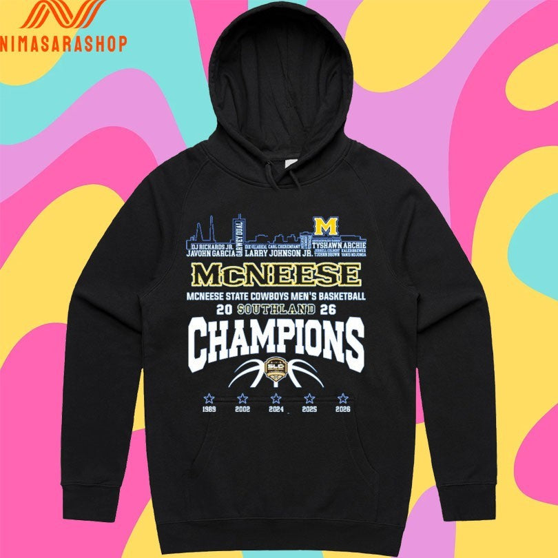 McNeese Mcneese State Cowboys Men’s Basketball Southland 2026 Champions Shirts