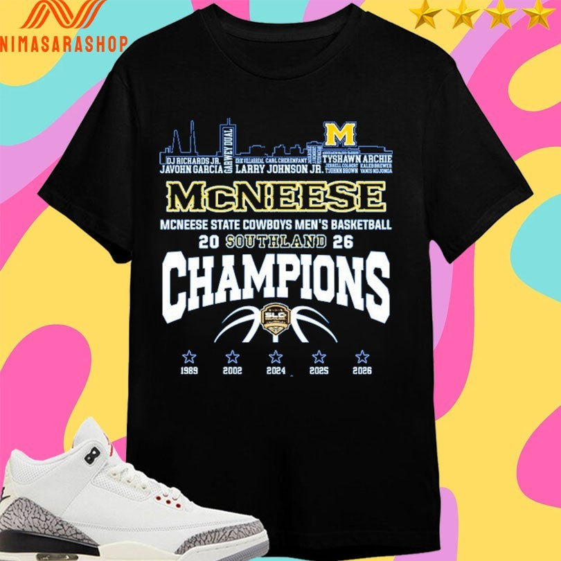 McNeese Mcneese State Cowboys Men’s Basketball Southland 2026 Champions Shirts