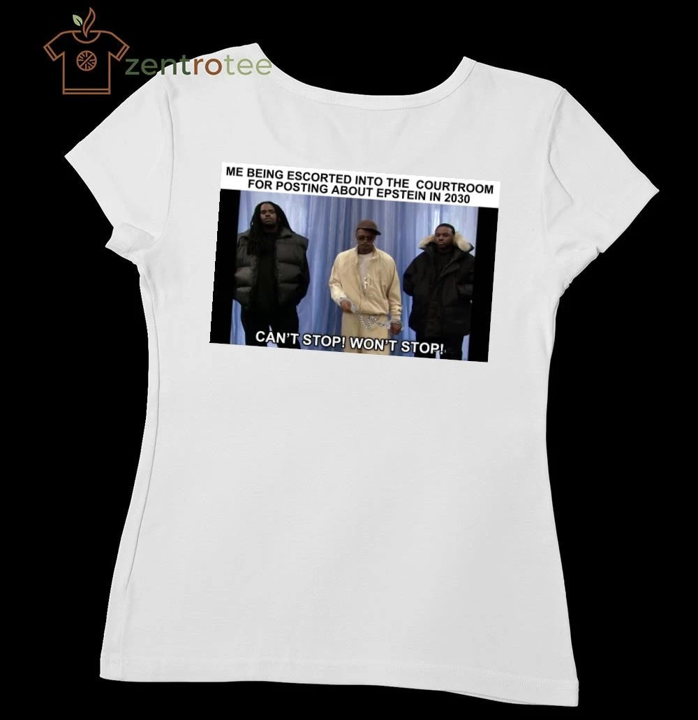 Me being escorted into the courtroom for posting about Epstein in 2030 tee