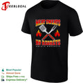 Meat sweats no regrets Shield Republic spatula and fork flames shirt
