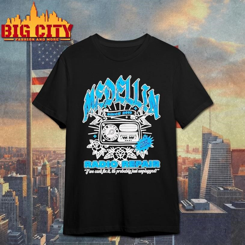 Medellin Radio Repair Late Night Since 2010 Graphic Shirt