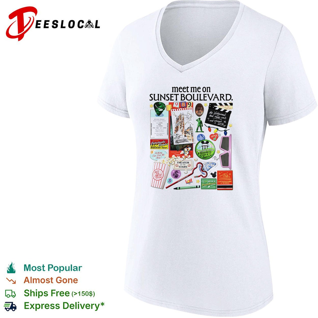 Meet me on Sunset Boulevard Hollywood collage shirt