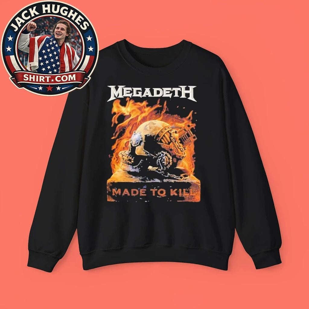 Megadeth Merch Canada 2026 Tour Fire Skull Made To Kill Tour T-Shirt
