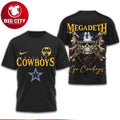 Megadeth x Dallas Cowboys Skull &amp; Crossbones Metal Two Sided Shirt
