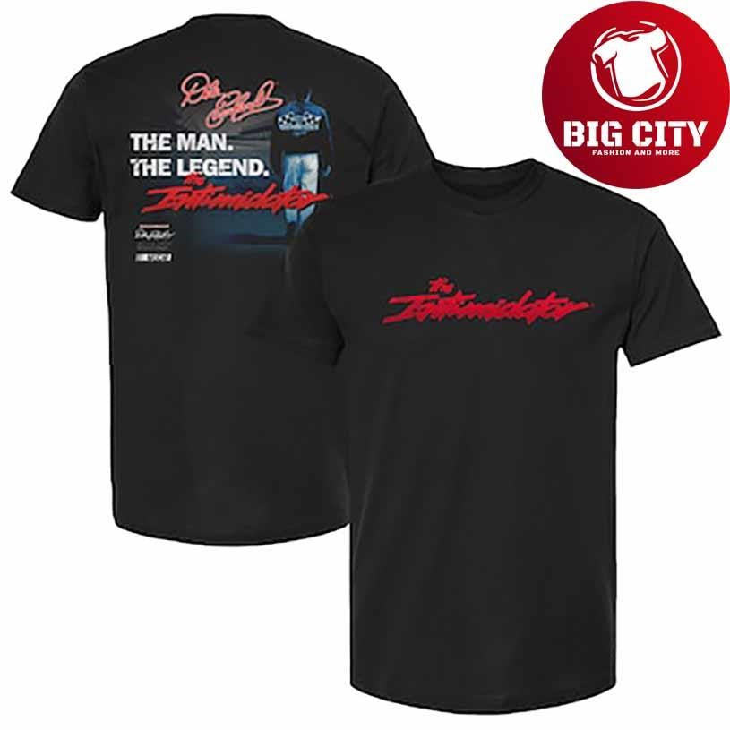 Men’s Dale Earnhardt Checkered Flag Sports Black The Intimidator Legend Shirt