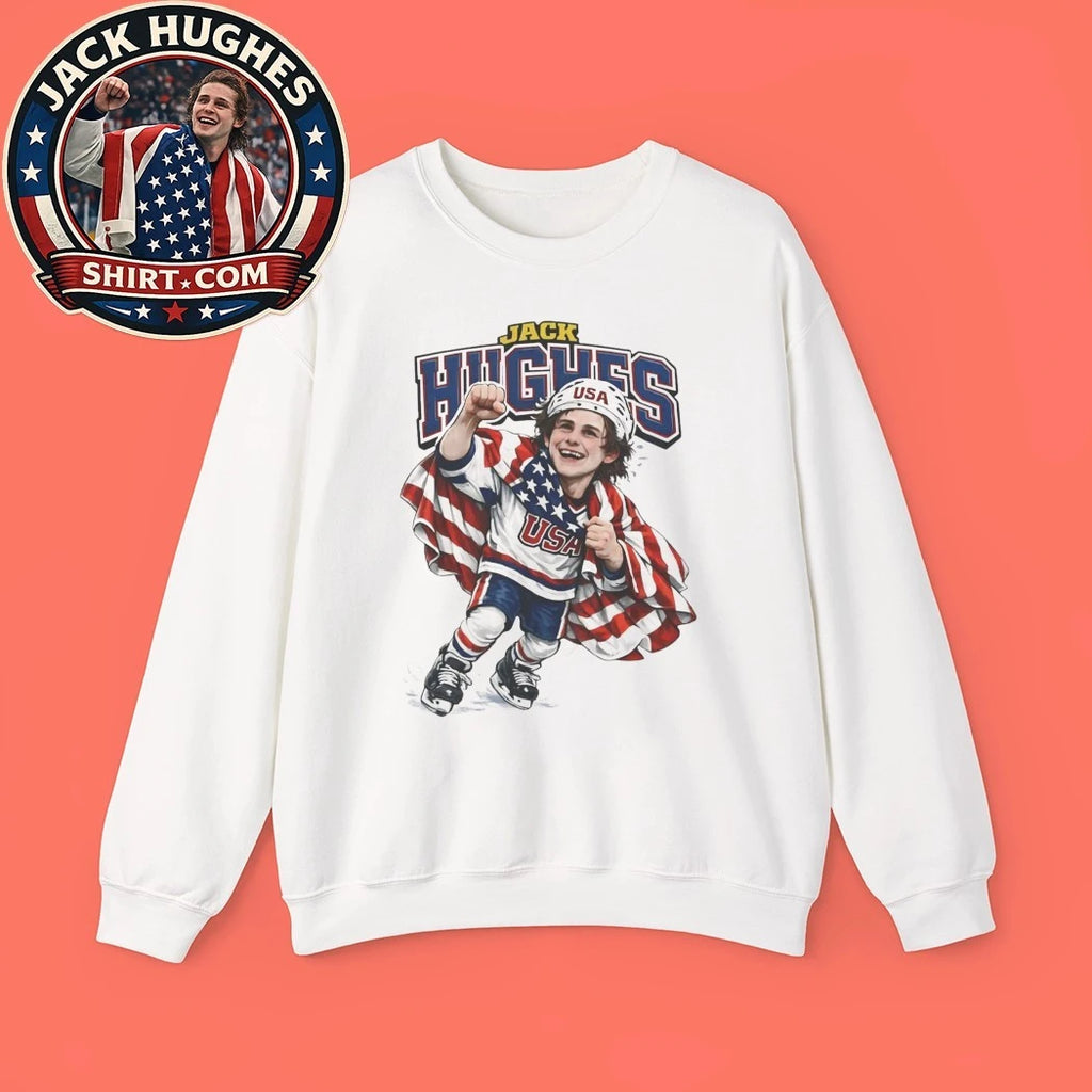 Men’s Hockey Jack Hughes Caricature Shirt