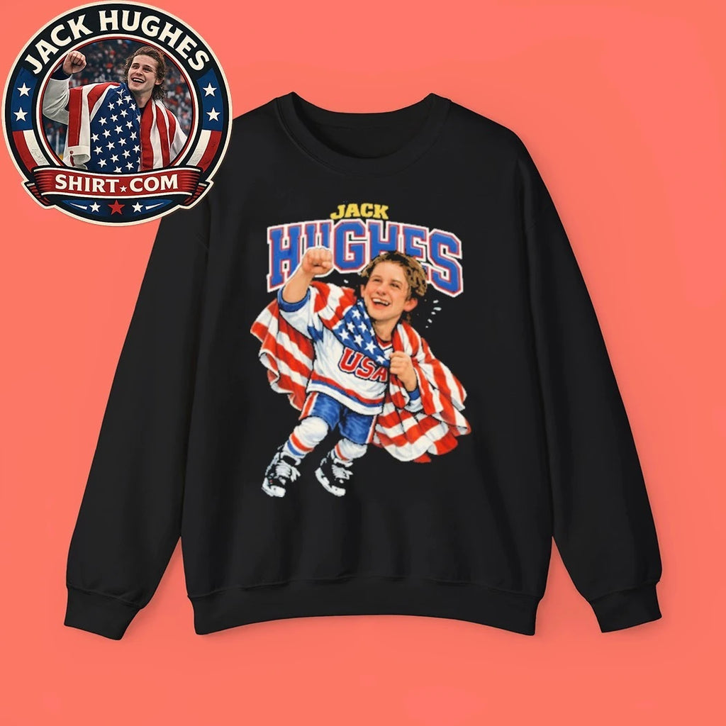 Men’s Hockey USA Golden Goal Jack Hughes caricature 2026 shirt