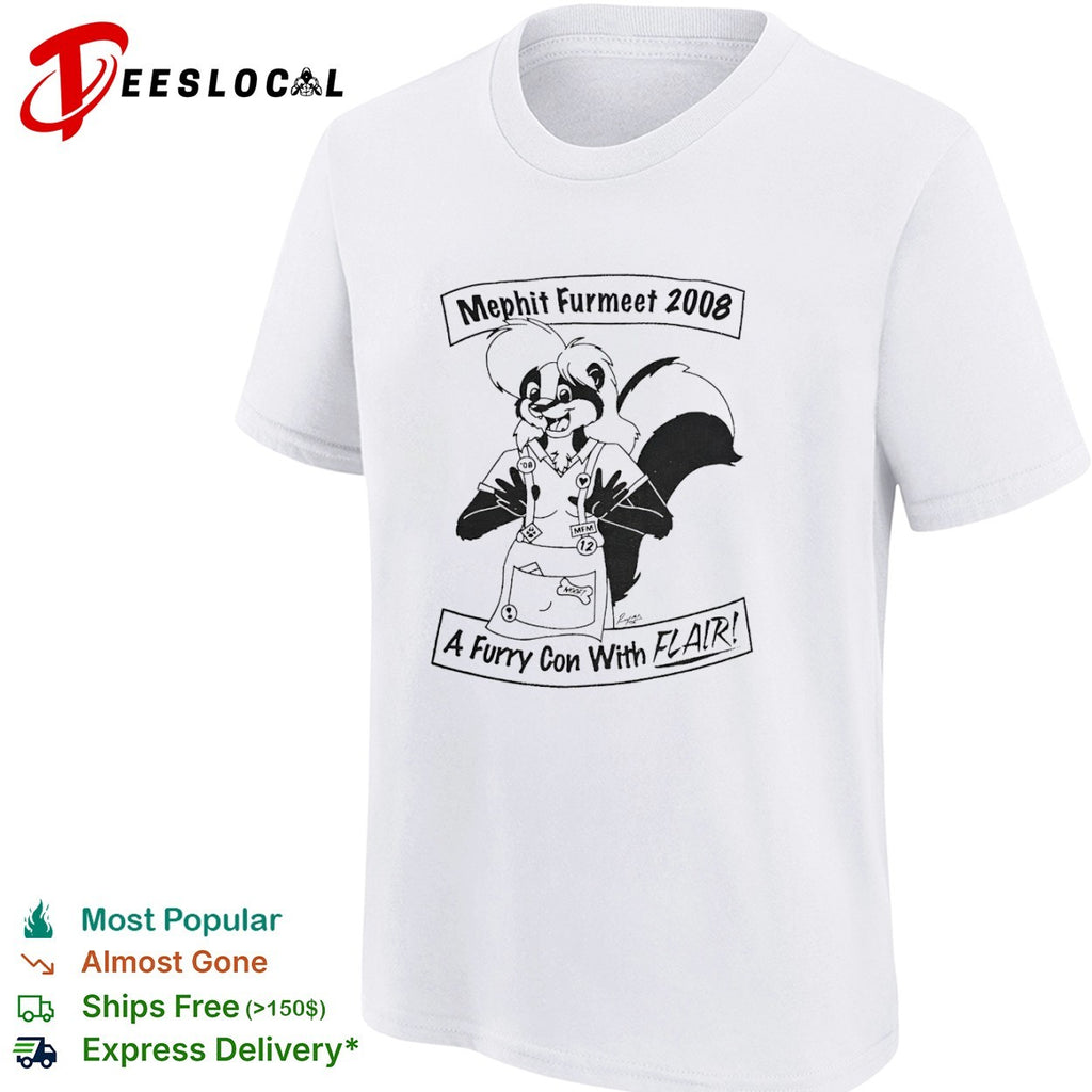 Mephit Furmeet 2008 a furry con with flair skunk character shirt