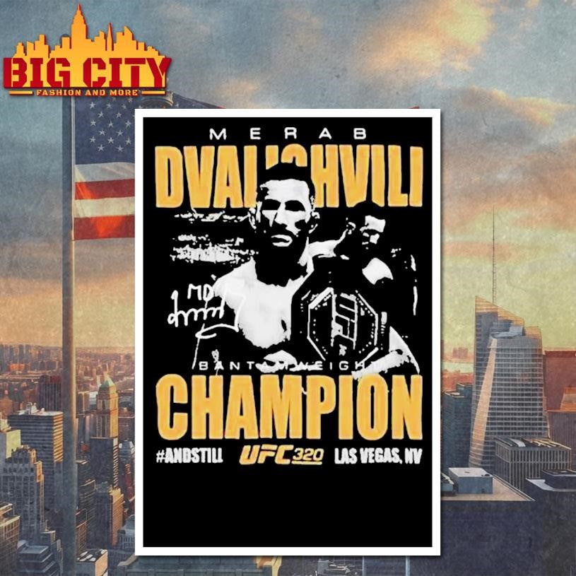 Merab Dvalishvili Ufc 320 Bantamweight Champion 2025 Las Vegas Shirt