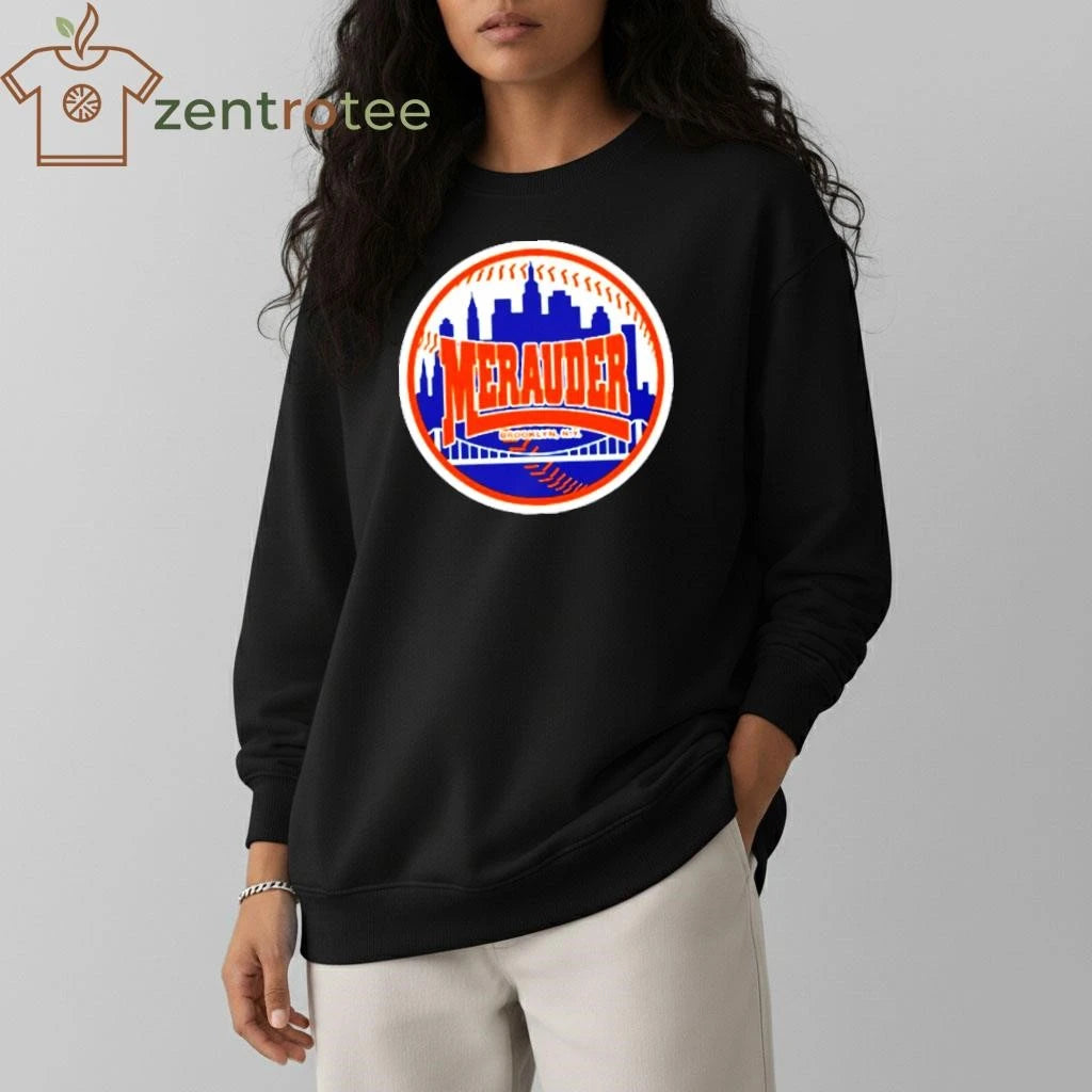 Merauder New York Mets Baseball Logo Skyline tee