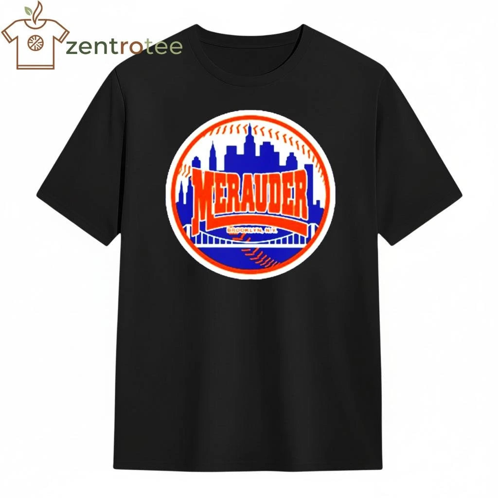 Merauder New York Mets Baseball Logo Skyline tee