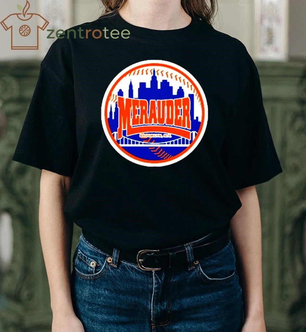 Merauder New York Mets Baseball Logo Skyline tee