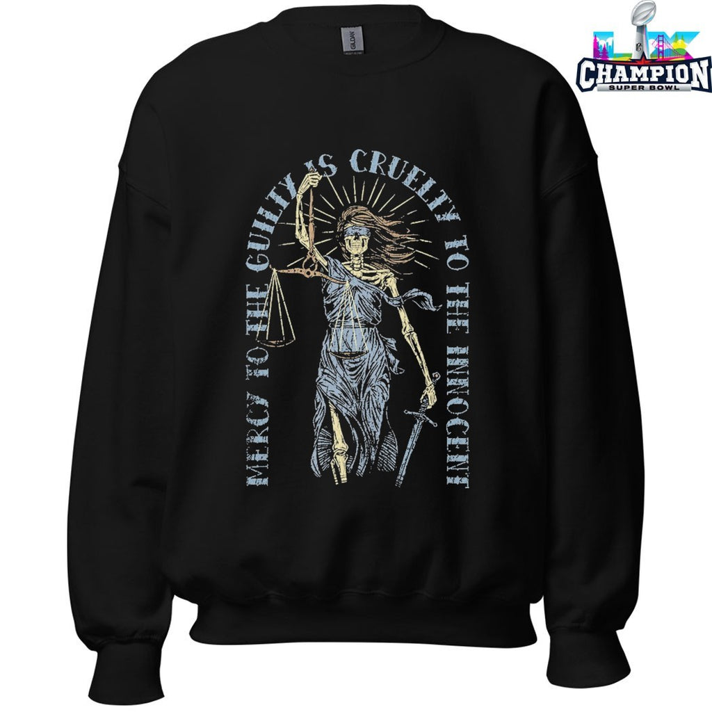 Mercy To The Guilty Is Cruelty To The Innocent Skeleton Sword T-shirts