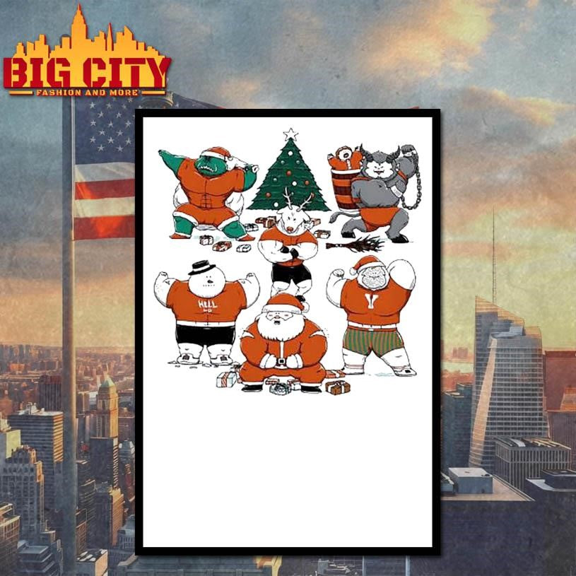Merry Muscular Christmas characters shirt