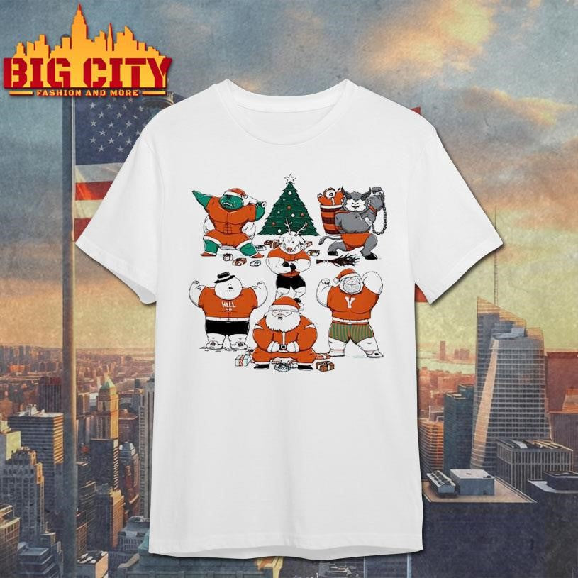 Merry Muscular Christmas characters shirt