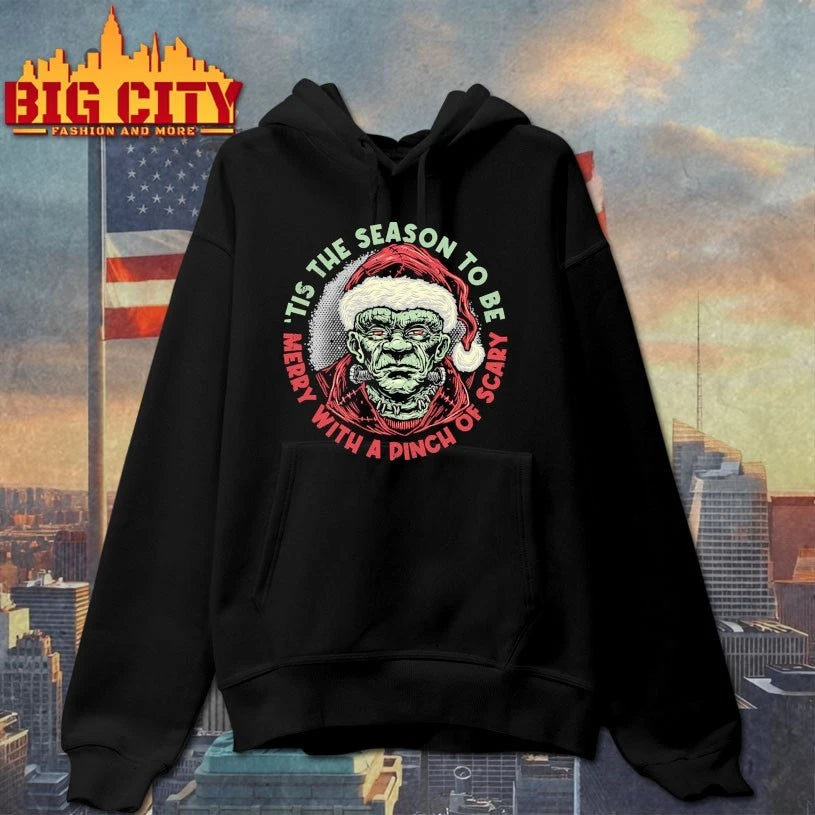 Merry With A Pinch Of Scary Tis the season to be santa shirt