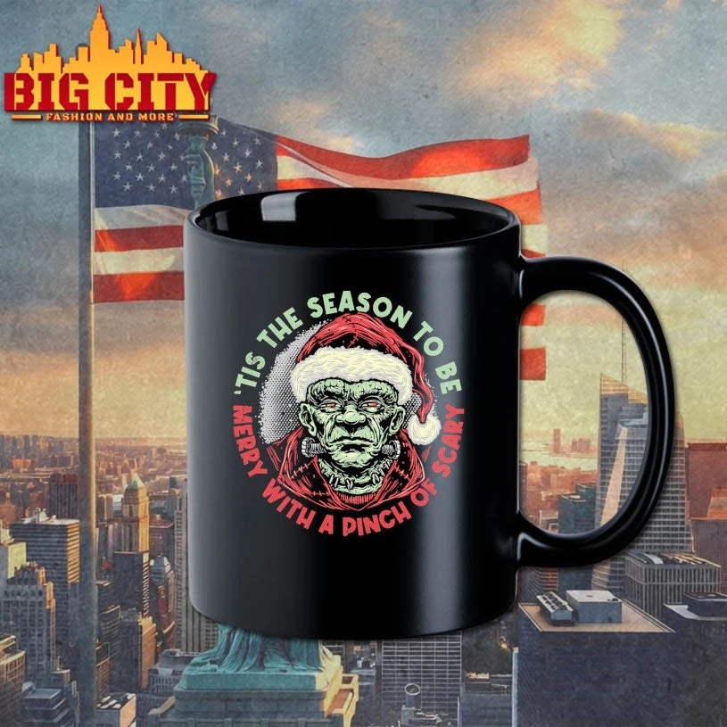 Merry With A Pinch Of Scary Tis the season to be santa shirt