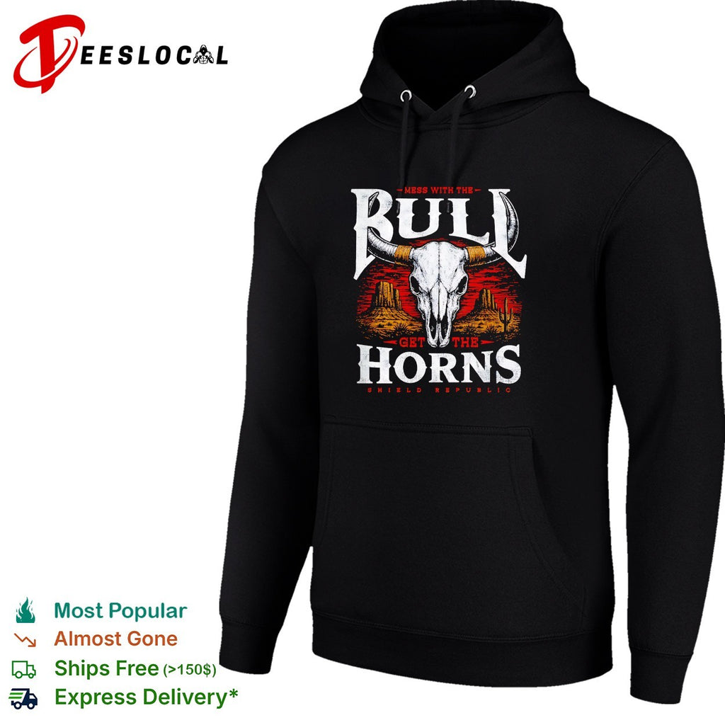 Mess with the bull get the horns desert skull shirt