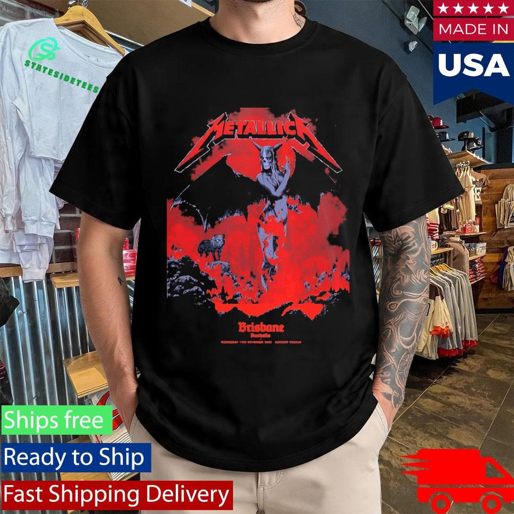 Metallica M72 Brisbane Australia Venue Poster By Ken Taylor Pop Up Shop At Suncorp Stadium On 12 November 2025 Shirt