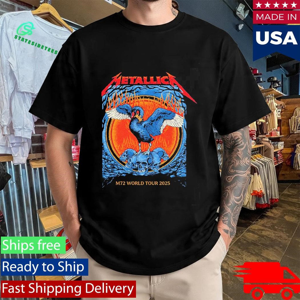 Metallica M72 Perth Australia 2025 Venue Tee At Optus Stadium On 1 November 2025 The Black Swan Two Sided Shirt