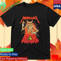 Metallica M72 World Tour Australia And New Zealand 2025 Fancards Feat Metallica Skeleton In The Vocano With Dates Back Shirt
