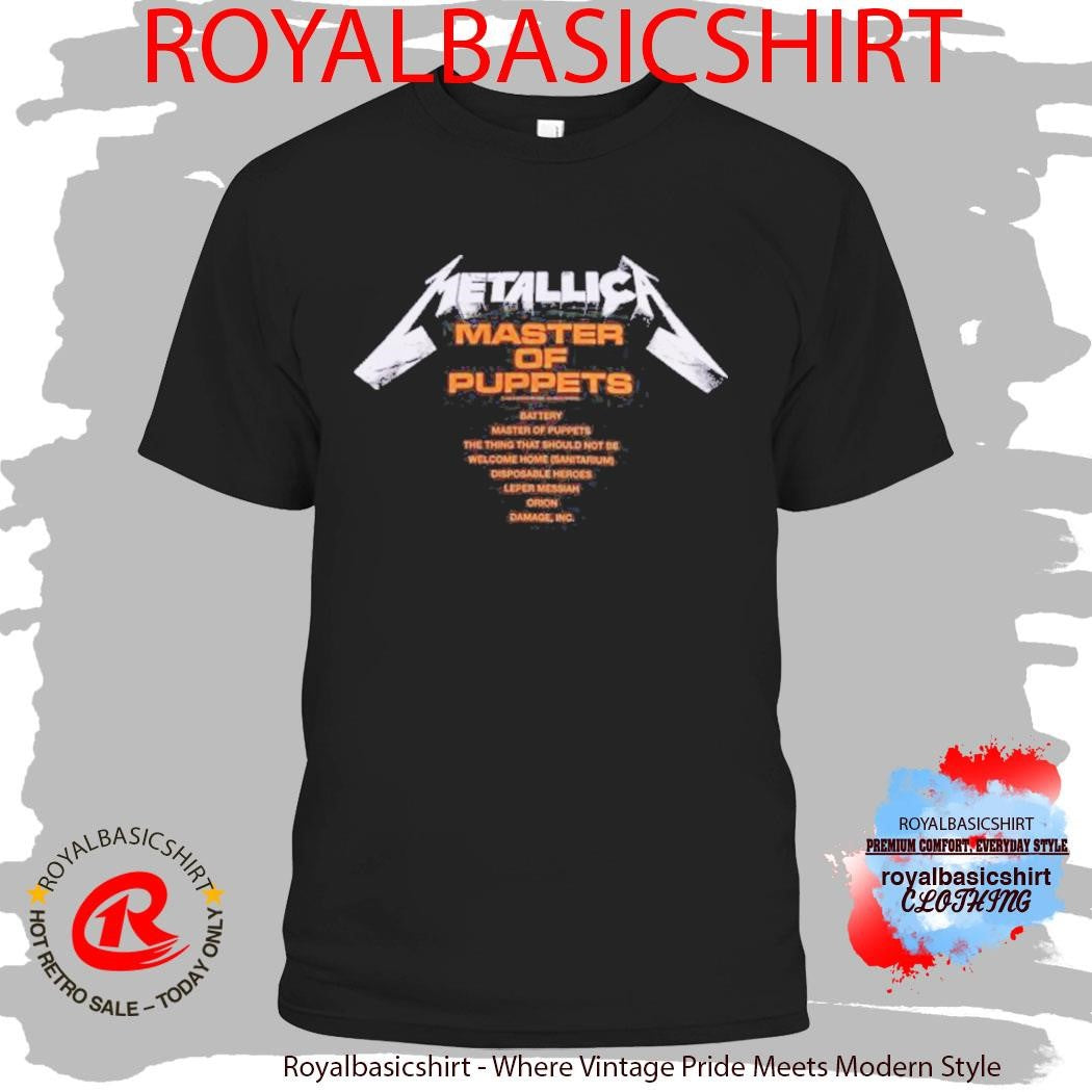 Metallica Master Of Puppets Tracklist T-Shirt