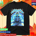 Metallica Ride The Lightning Artwork By Luke Preece Australia M72 Tour Exclusive Art Skeleton On The Electric Chair Two Sided Shirt