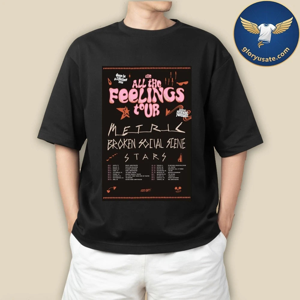 Metric Broken Social Scene Announcing The All The Feelings Tour 2026 Poster Shirt