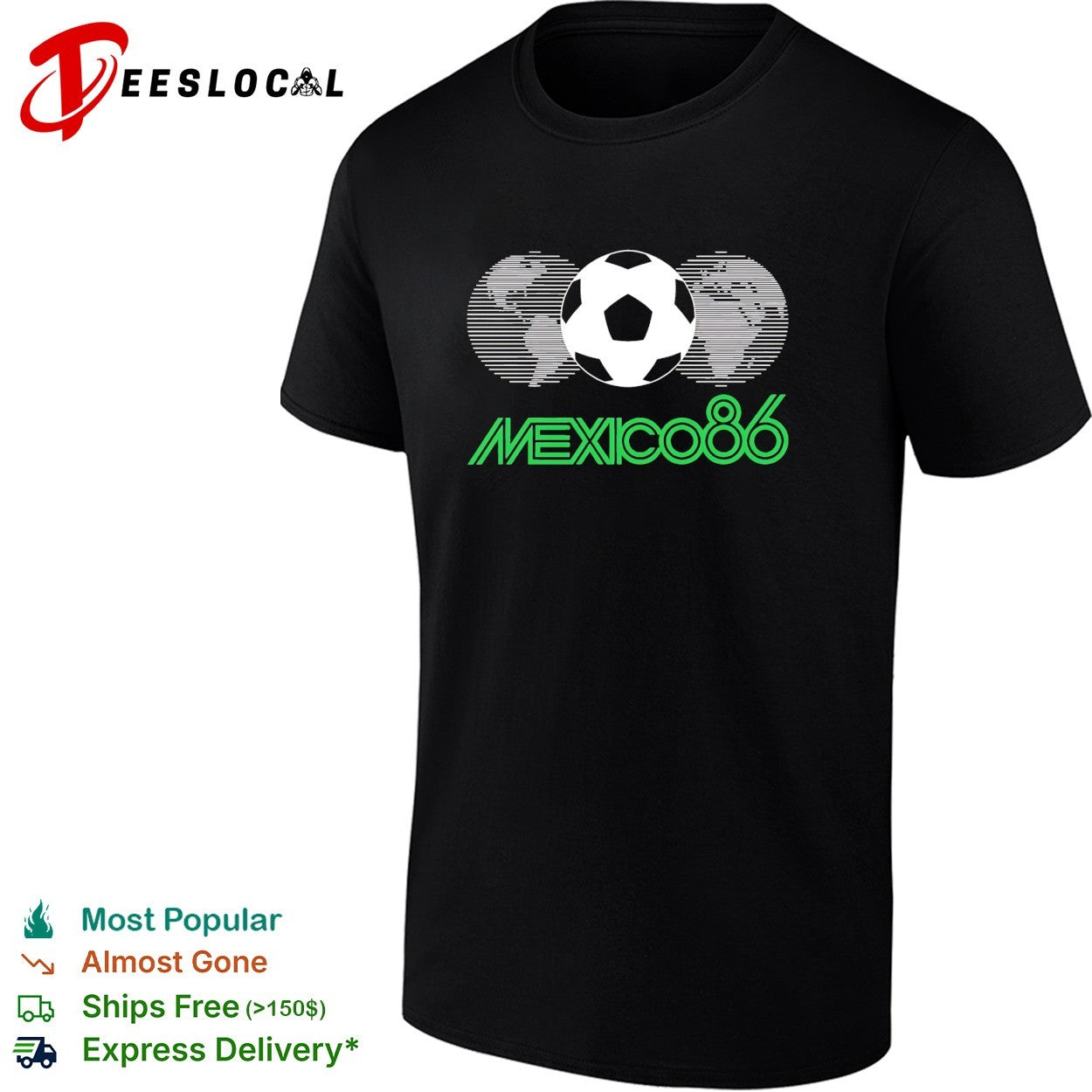 Mexico Soccer 86 Earth shape shirt