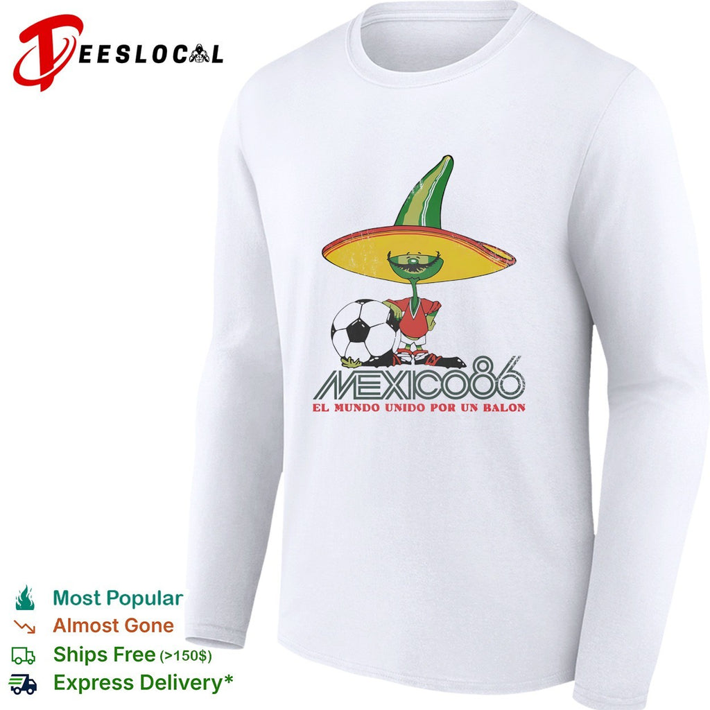 Mexico el mundo unido por un balon sombrero mascot 86 shirt