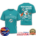 Miami Dolphins Mountain Biker “Go Dolphins” Aqua Performance Two Sided Shirt