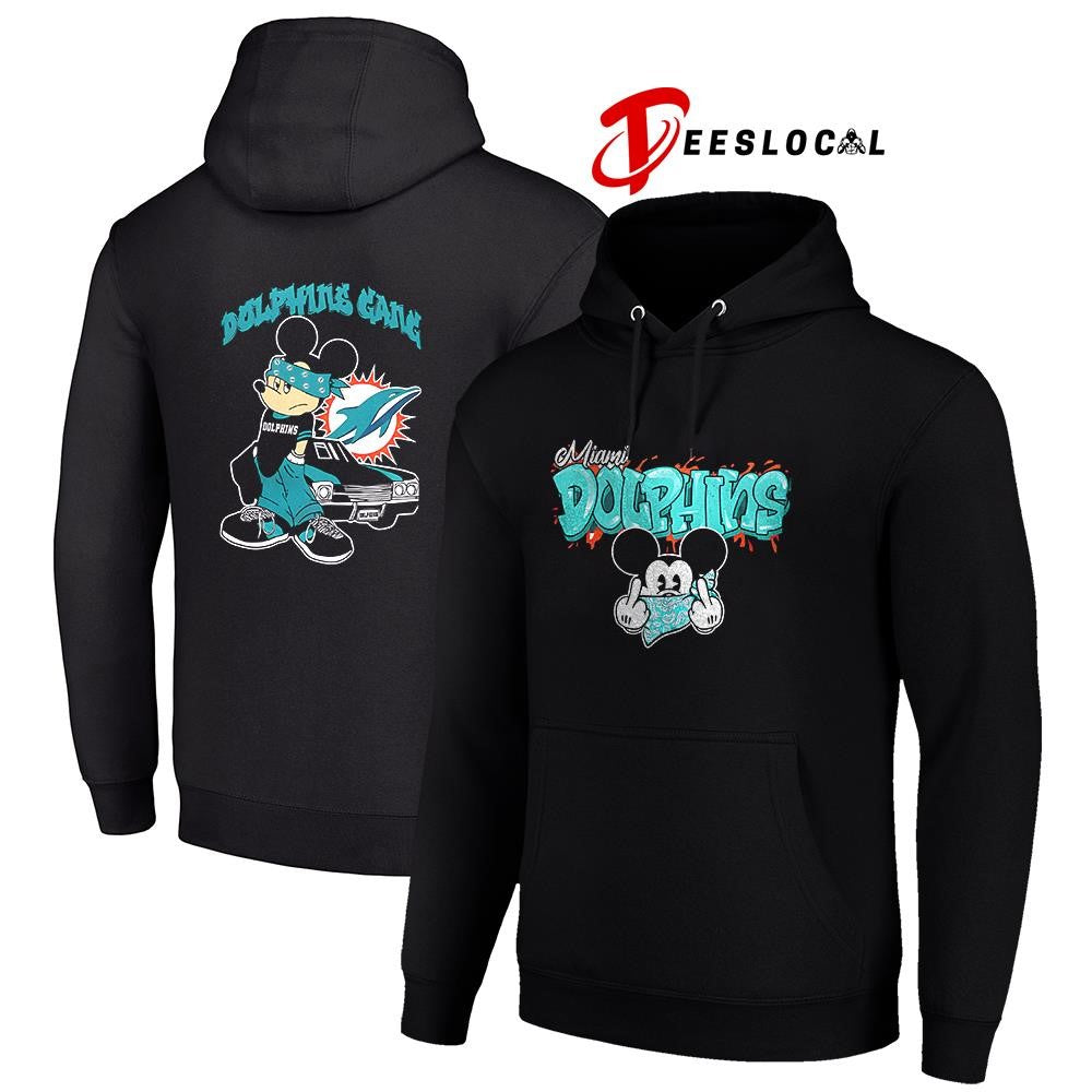 Miami Dolphins x Gangsta Mickey Mouse middle finger shirt