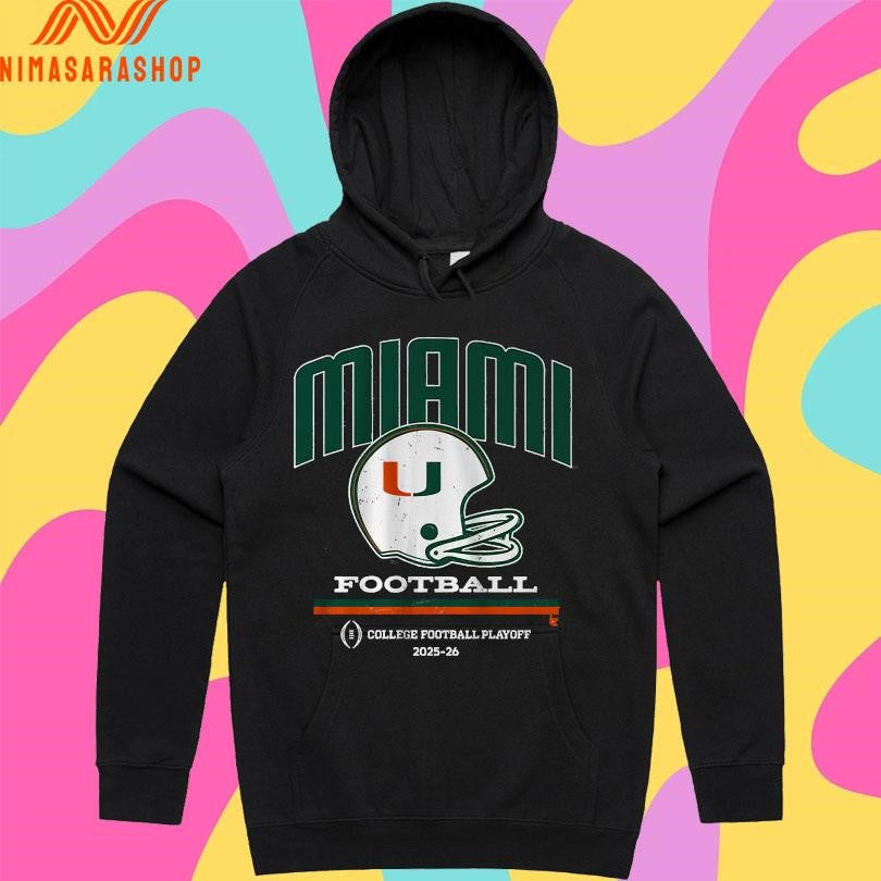 Miami Football 2025 CFP Vintage Helmet College Football Playoff 2025-2026 Shirts