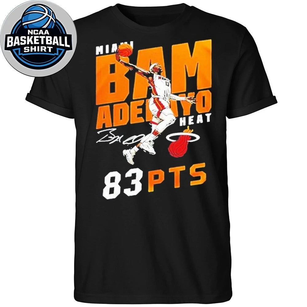 Miami Heat Adebayo 2026 Celebrate 83 Points History Signature And Logo Shirt