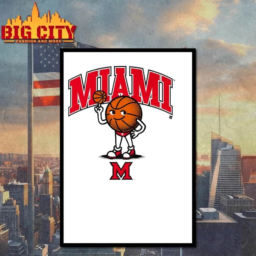 Miami (OH) RedHawks Swimsuit Basketball Graphic Art Shirt