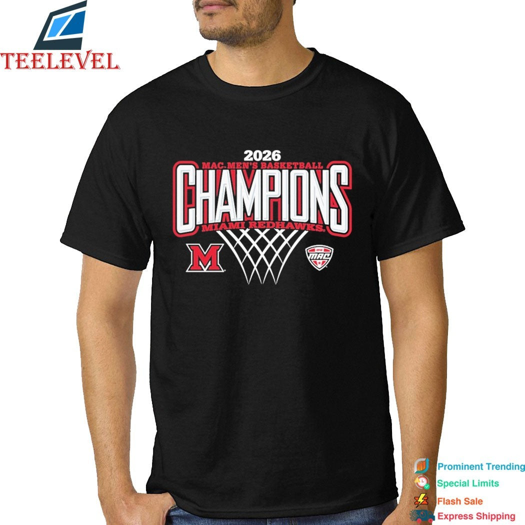 Miami RedHawks 2026 MAC Men’s Basketball Regular Season Champions T-shirts