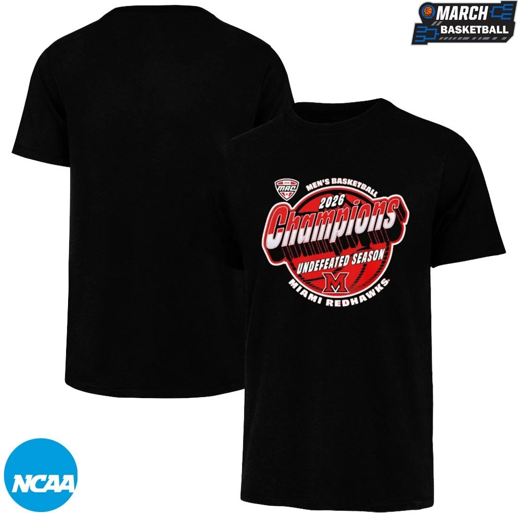 Miami RedHawks 2026 Men’s Basketball Undefeated Season MAC Champions T-Shirts
