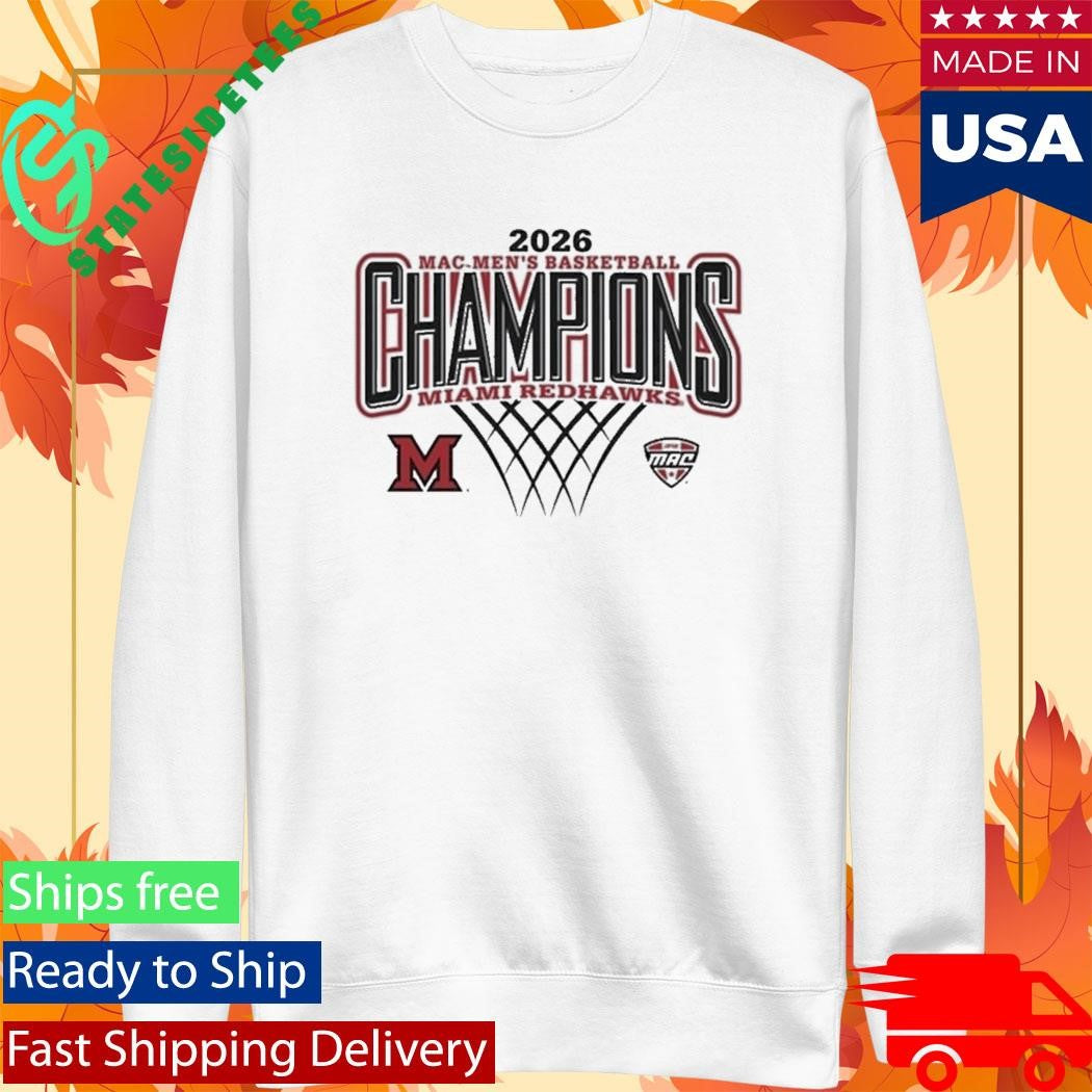 Miami RedHawks Men’s Basketball 2026 MAC Regular Season Champions Rally House Locker Room T-Shirt