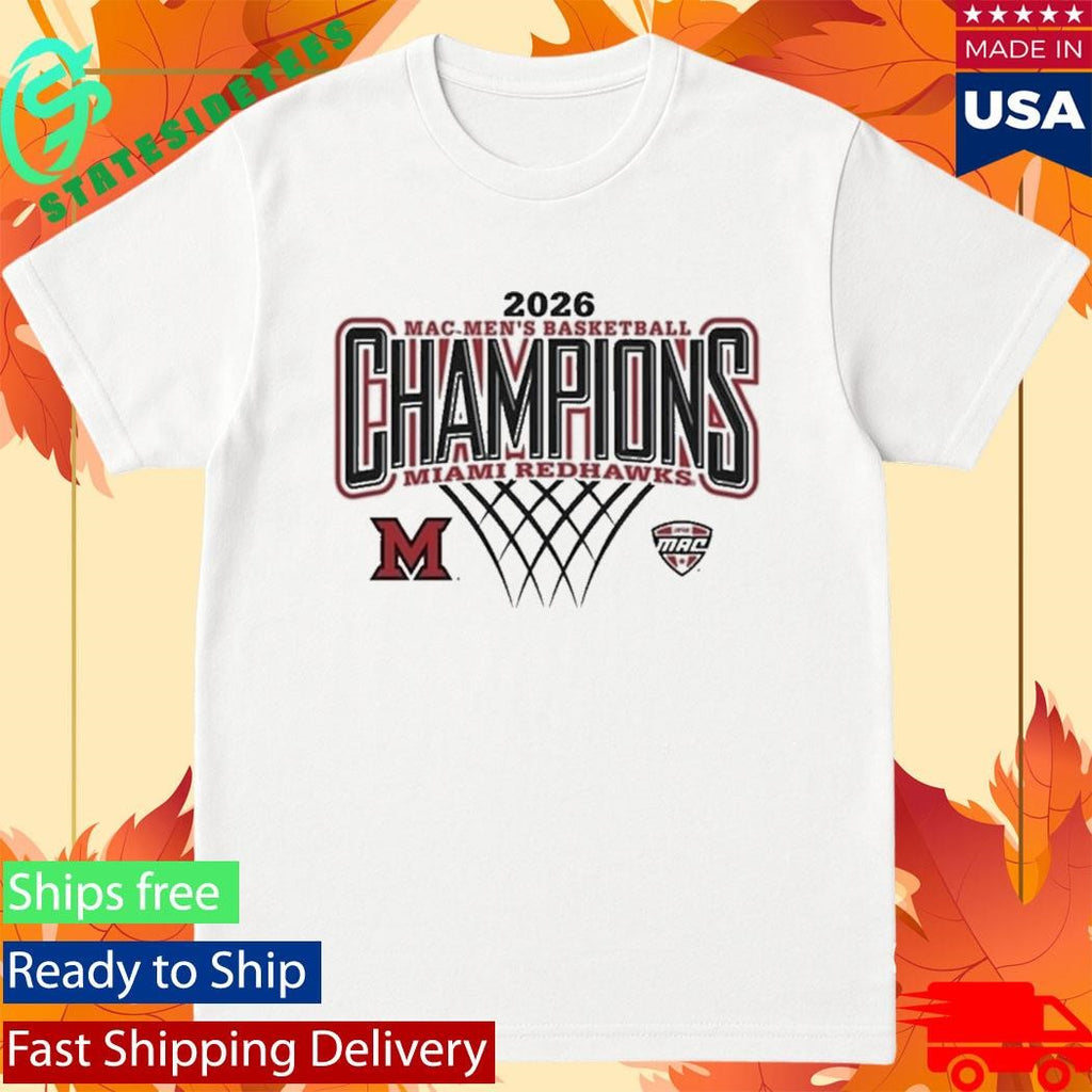 Miami RedHawks Men’s Basketball 2026 MAC Regular Season Champions Rally House Locker Room T-Shirt