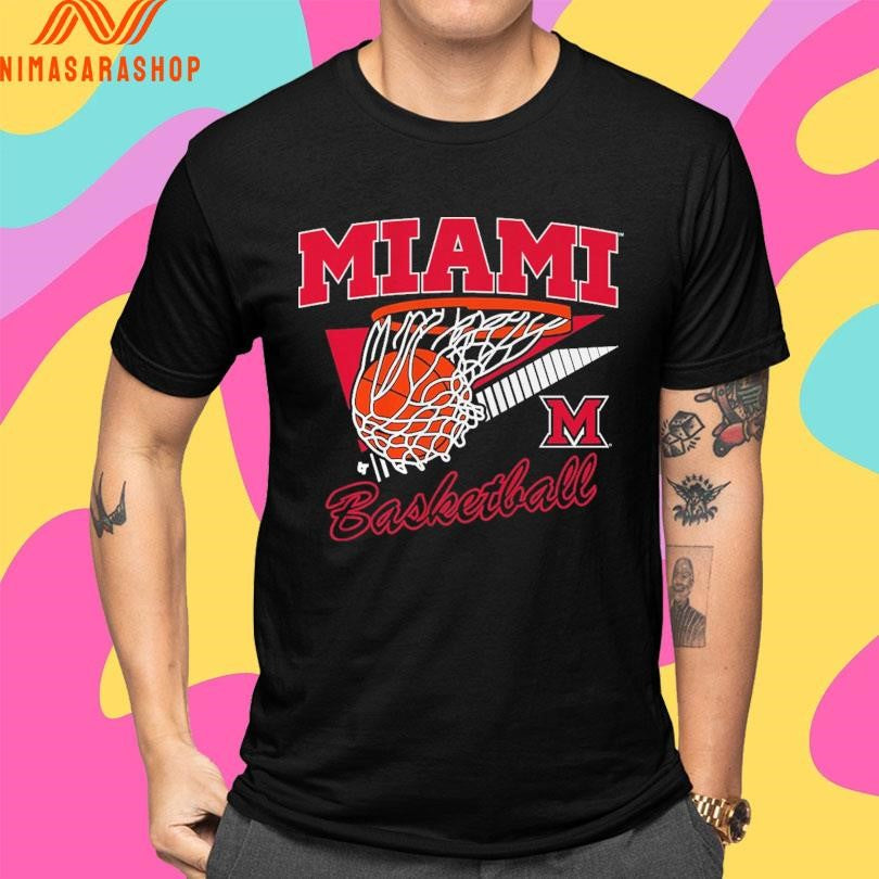 Miami RedHawks Oh Basketball Retro Swish Shirts