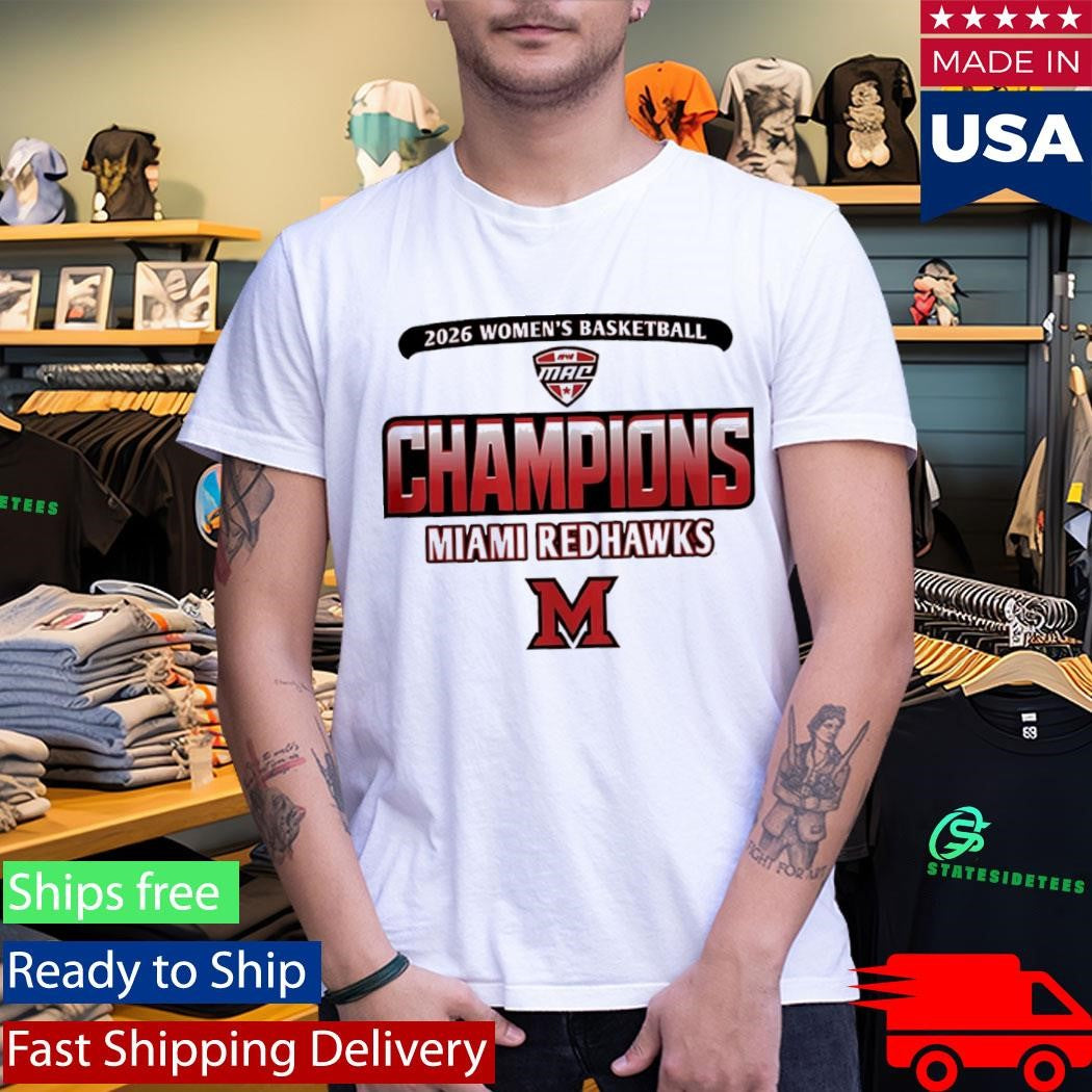 Miami RedHawks Women’s Basketball 2026 MAC Regular Season Champions Rally House Locker Room Red T-Shirt
