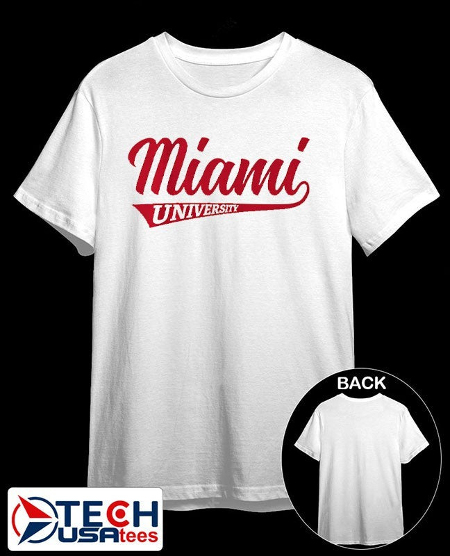 Miami Redhawks Basketball classic script logo shirt