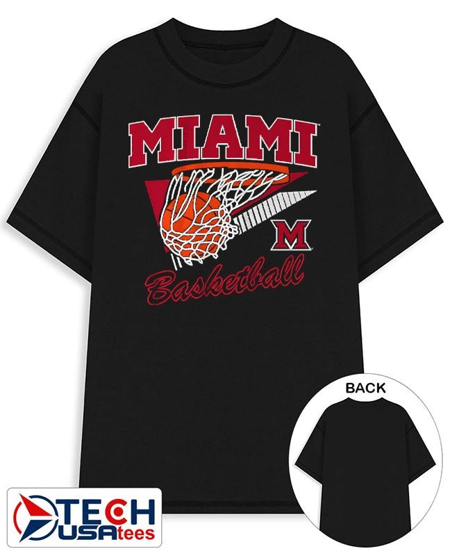 Miami Redhawks Basketball retro swish shirt