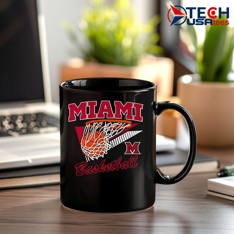 Miami Redhawks Basketball retro swish shirt