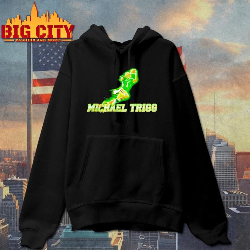 Michael Trigg football player Neon Green action graphic shirt