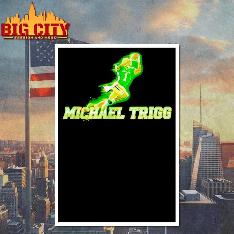 Michael Trigg football player Neon Green action graphic shirt