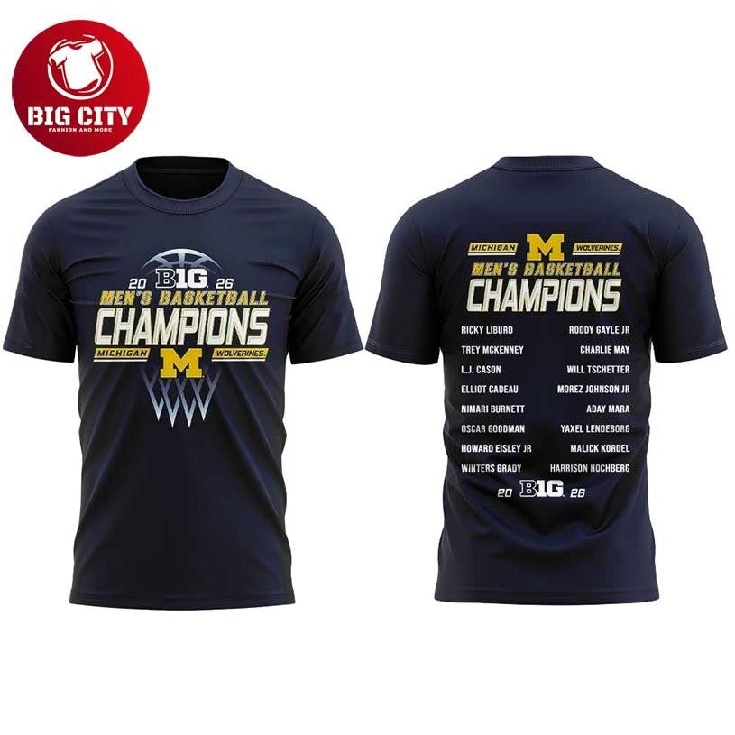 Michigan Men’s Basketball 2026 Big Ten Regular Season Title Two Sided Shirt